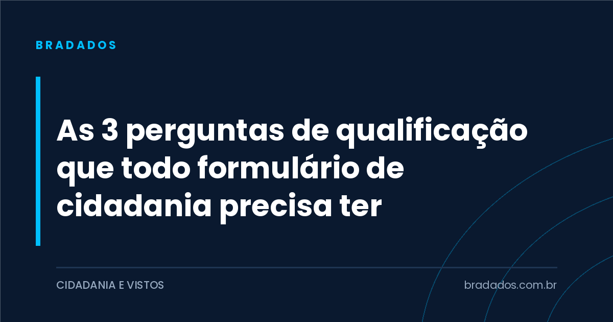 Formulário de captação com campos de qualificação de lead